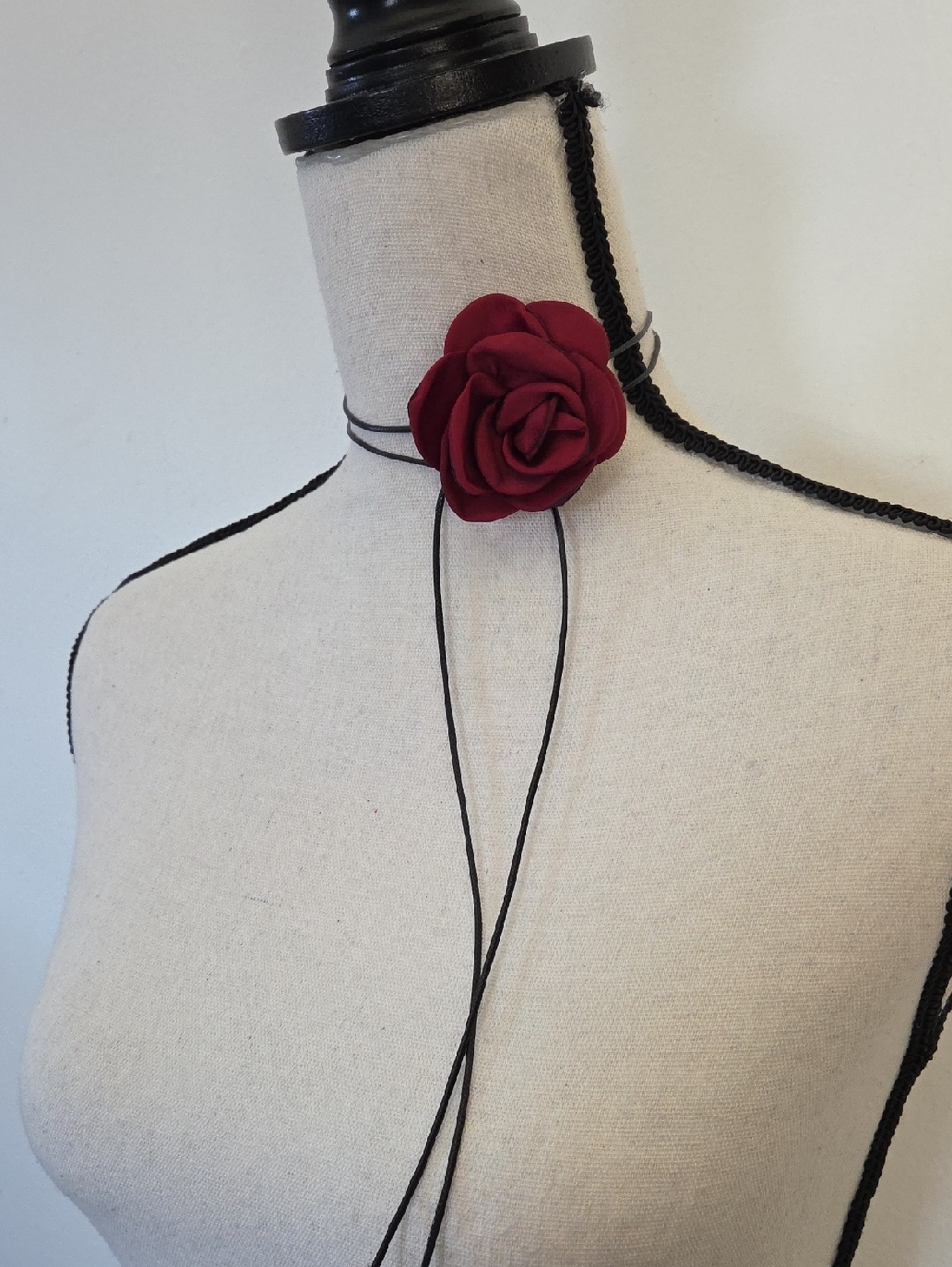Burgundy Rose Choker Necklace